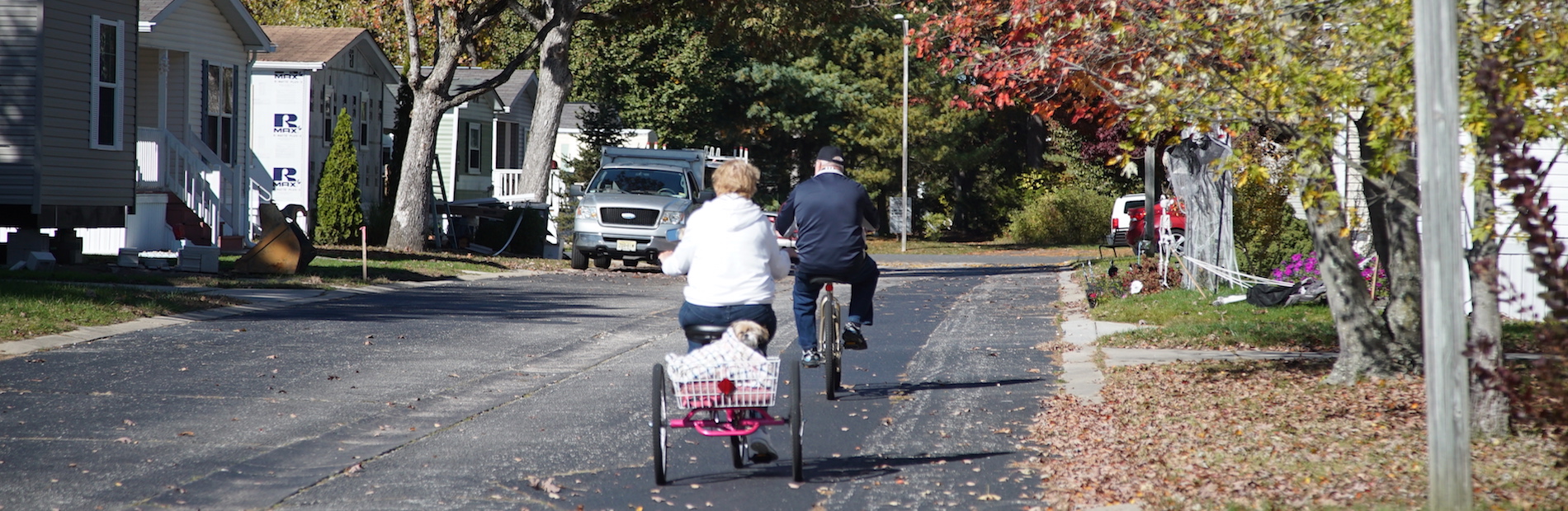 biking through the community