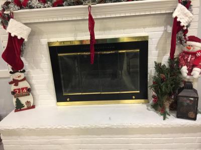 Clubhouse Fireplace during Christmas